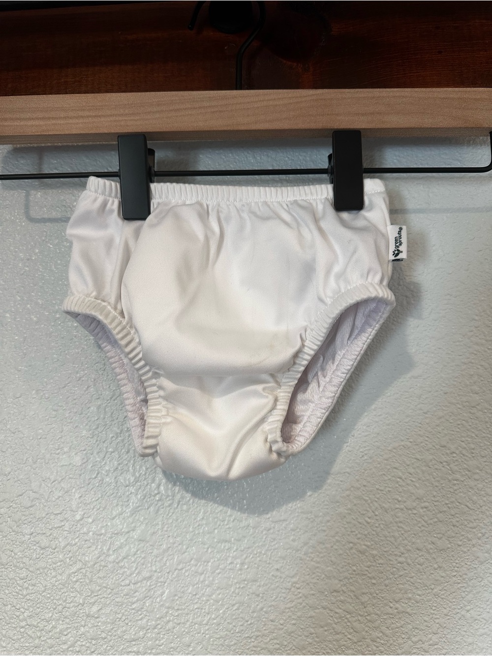 White Reusable Kids Swim Diaper Cover - Soft Elastic Fit